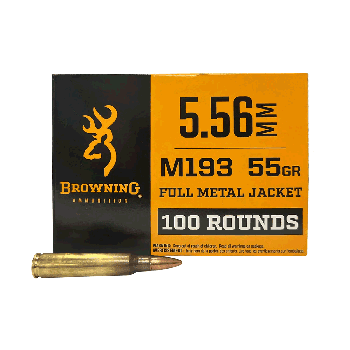Browning 5.56 Nato 55 Grain Fmj M193 100 Round Box Browning 5.56 Nato 55 Grain Fmj M193 100 Round Box