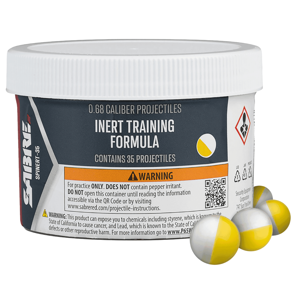 Sabre Inert Practice Projectiles, 35-Count Refill 0.68 Caliber - SPINERT35 Sabre Inert Practice Projectiles, 35-Count Refill 0.68 Caliber - SPINERT35