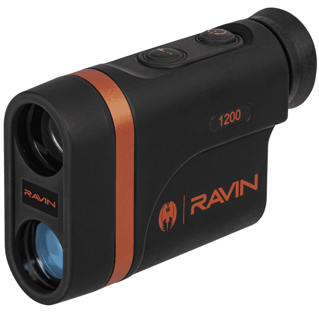 Ravin Crossbows 1200 Laser Rangefinder, Black / Orange 1200 yds Backlit LCD Display Includes Carrying Case/Lanyard Tether/Lens Cloth & 3V CR2 battery - R151 Ravin Crossbows 1200 Laser Rangefinder, Black / Orange 1200 yds Backlit LCD Display Includes Carrying Case/Lanyard Tether/Lens Cloth & 3V CR2 battery - R151