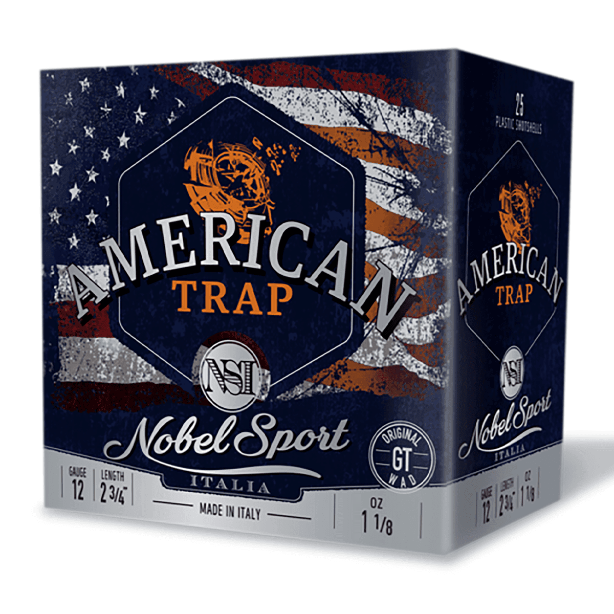 Nobel/Eurosports LLC ANS121FSC8 American Trap 12 Gauge 2.75" 1 1/8oz 8 Shot 25 Per Box Nobel/Eurosports LLC ANS121FSC8 American Trap 12 Gauge 2.75" 1 1/8oz 8 Shot 25 Per Box