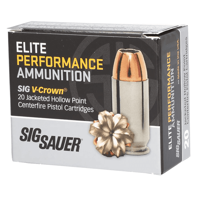 Sig Sauer E10MM20020 Elite Performance 10mmAuto 200gr V-Crown Jacketed Hollow Point 20 Per Box Sig Sauer E10MM20020 Elite Performance 10mmAuto 200gr V-Crown Jacketed Hollow Point 20 Per Box