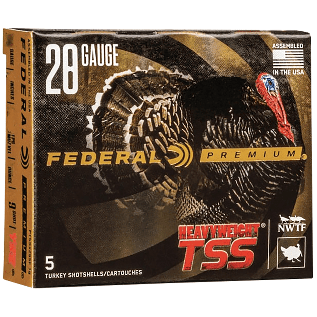 Federal Premium TSS Shotgun Ammo, 3" 1 5/8oz 9Shot 5 Per Box/10 Case 28 Gauge - PTSSX285F9 Federal Premium TSS Shotgun Ammo, 3" 1 5/8oz 9Shot 5 Per Box/10 Case 28 Gauge - PTSSX285F9