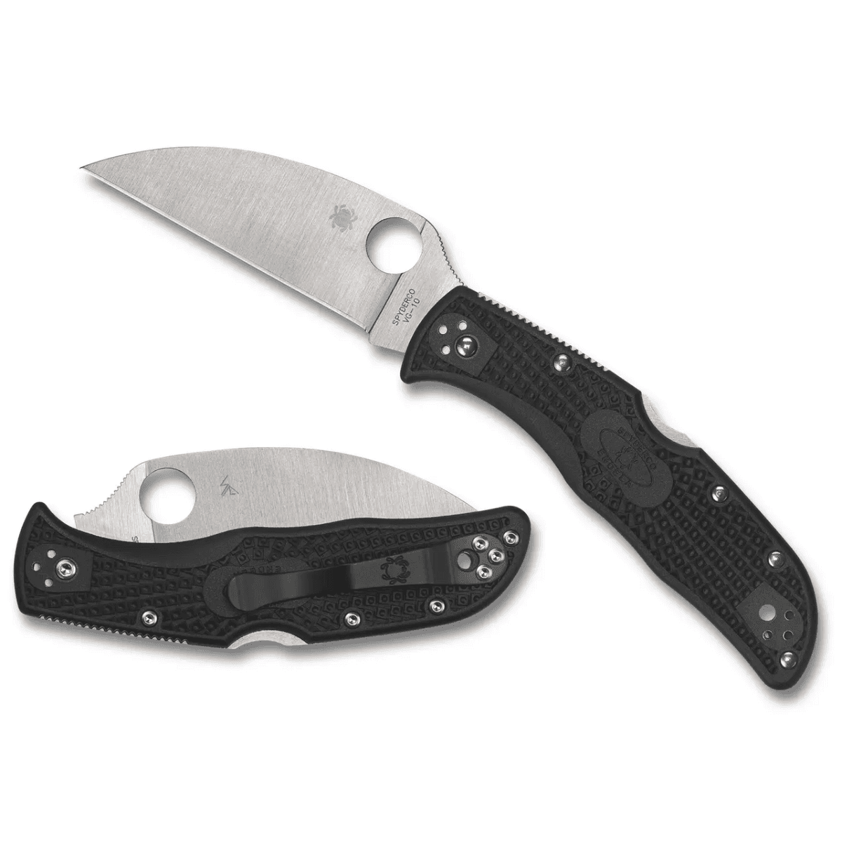 Spyderco Endela Lightweight Knife, 3.40" Folding Wharncliffe Plain VG-10 SS Blade Black Textured FRN Handle Includes Pocket Clip - C243FPWCBK Spyderco Endela Lightweight Knife, 3.40" Folding Wharncliffe Plain VG-10 SS Blade Black Textured FRN Handle Includes Pocket Clip - C243FPWCBK