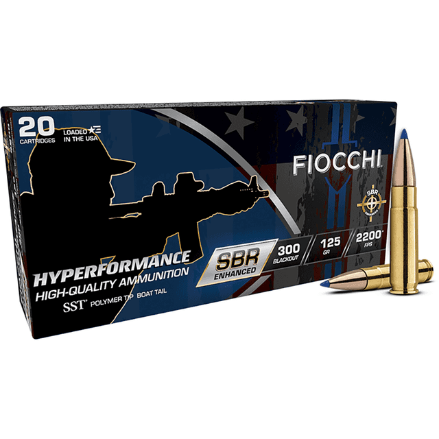 Fiocchi Hyperformance Rifle Ammo, 125gr Super Shock Tip 20 Per Box/10 Case 300 Blackout - 300BKSBA Fiocchi Hyperformance Rifle Ammo, 125gr Super Shock Tip 20 Per Box/10 Case 300 Blackout - 300BKSBA