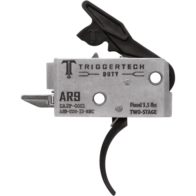 TriggerTech Duty Curved Trigger, Stainless Steel Two-Stage 3.50 lbs Draw Weight Fits AR-9 - AH9TDB33NNC TriggerTech Duty Curved Trigger, Stainless Steel Two-Stage 3.50 lbs Draw Weight Fits AR-9 - AH9TDB33NNC