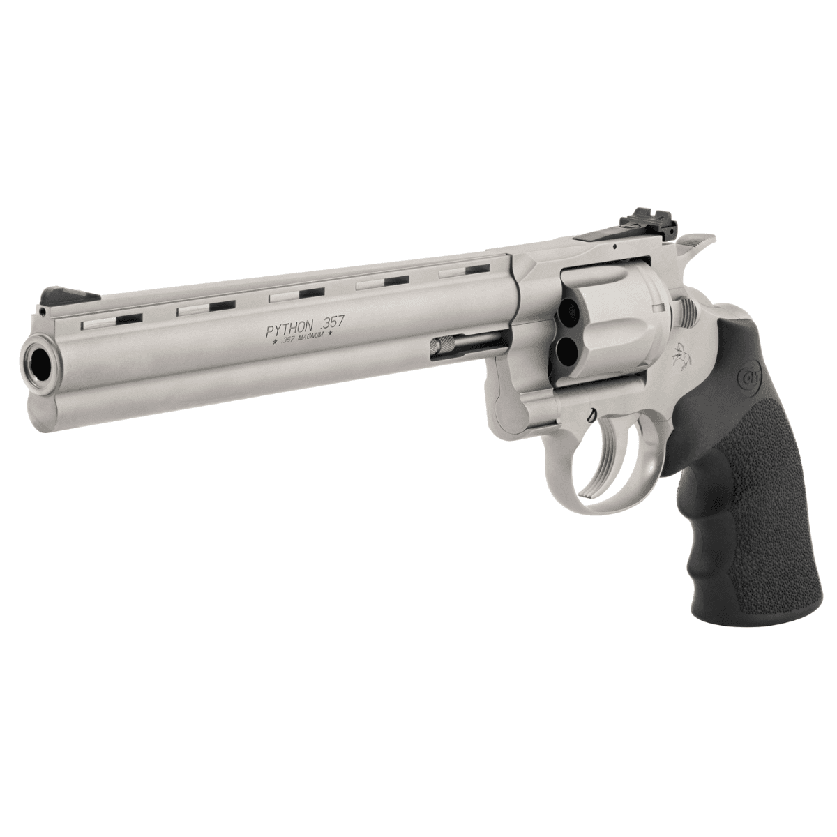 Colt Mfg Python Revolver, 8" Bead Blasted Vent Rib Barrel Bead Blasted Cylinder & Frame Black Hogue Overmolded Grip Exposed Hammer 6rd 357 Mag - PYTHONSM8RTS Colt Mfg Python Revolver, 8" Bead Blasted Vent Rib Barrel Bead Blasted Cylinder & Frame Black Hogue Overmolded Grip Exposed Hammer 6rd 357 Mag - PYTHONSM8RTS