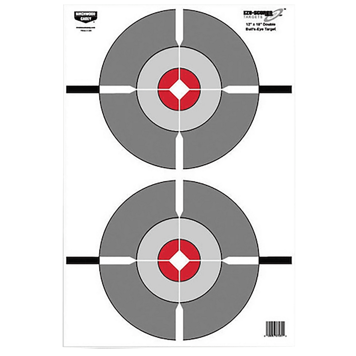 Birchwood Casey EZE-Scorer Paper Target, Double Bullseye Hanging Paper 12" x 18" Gray/Red 10 Pack - BC-37207 Birchwood Casey EZE-Scorer Paper Target, Double Bullseye Hanging Paper 12" x 18" Gray/Red 10 Pack - BC-37207