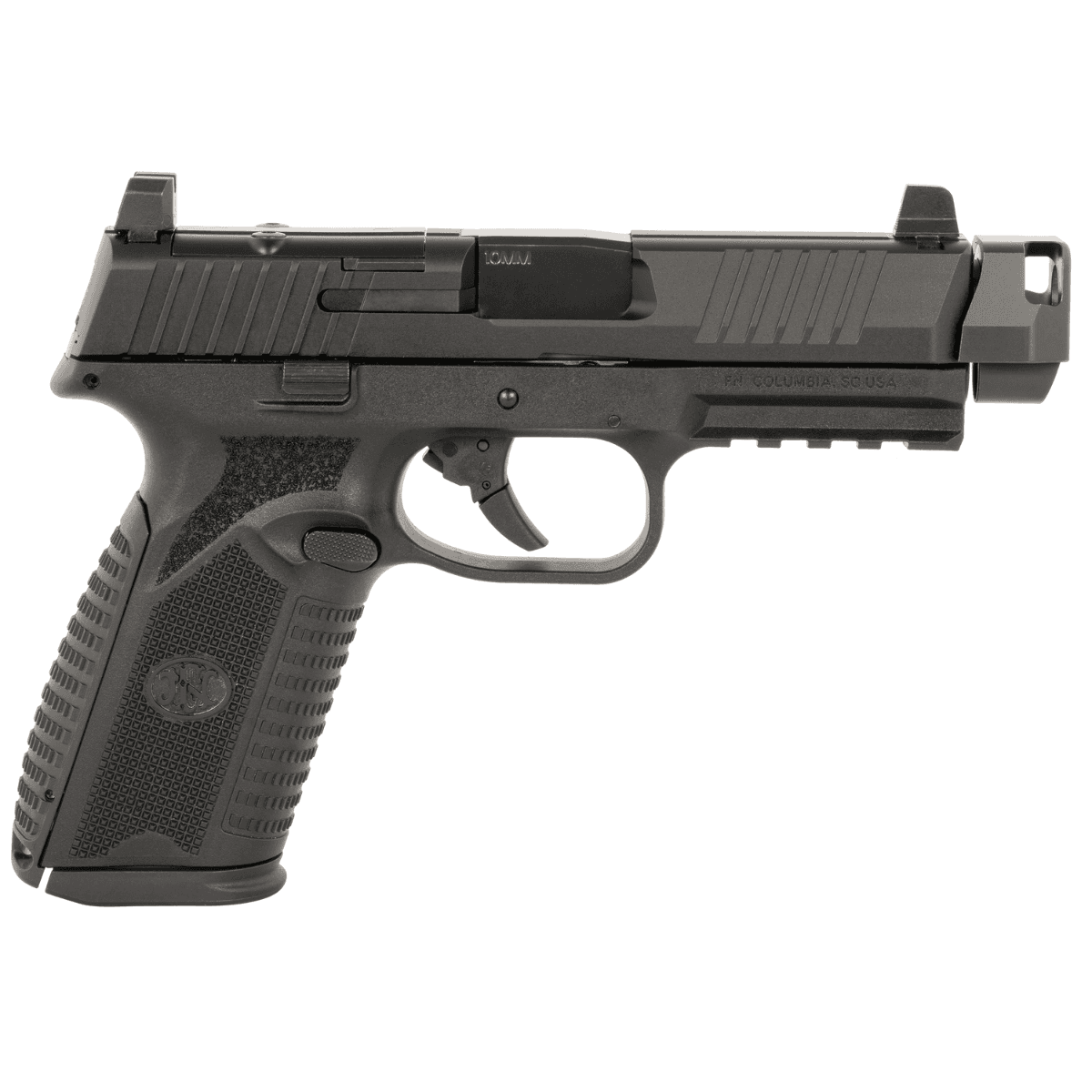 FN 510 MRD Compensated Pistol, 4.43" Black Threaded Barrel Black PVD Optic Ready/Serrated Stainless Steel Slide Black Polymer Frame w/Picatinny Rail Interchangeable Backstrap Grip Ambidextrous 15+1rd 10mm Auto - 66102124 FN 510 MRD Compensated Pistol, 4.43" Black Threaded Barrel Black PVD Optic Ready/Serrated Stainless Steel Slide Black Polymer Frame w/Picatinny Rail Interchangeable Backstrap Grip Ambidextrous 15+1rd 10mm Auto - 66102124