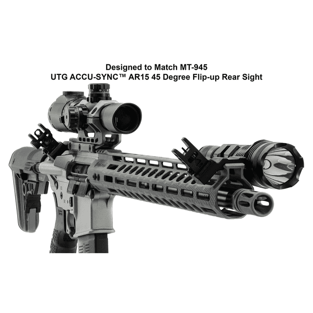 UTG ACCU-SYNC Front Sight, Black Aluminum / Steel Manual Flip-up 45 Degree - MT745 UTG ACCU-SYNC Front Sight, Black Aluminum / Steel Manual Flip-up 45 Degree - MT745