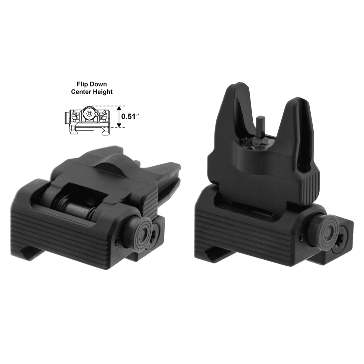 UTG ACCU-SYNC Front Sight, Black 6061-T6 Aluminum Steel Picatinny/Weaver Spring Loaded Flip-up Standard A2 FSP - MNT757 UTG ACCU-SYNC Front Sight, Black 6061-T6 Aluminum Steel Picatinny/Weaver Spring Loaded Flip-up Standard A2 FSP - MNT757