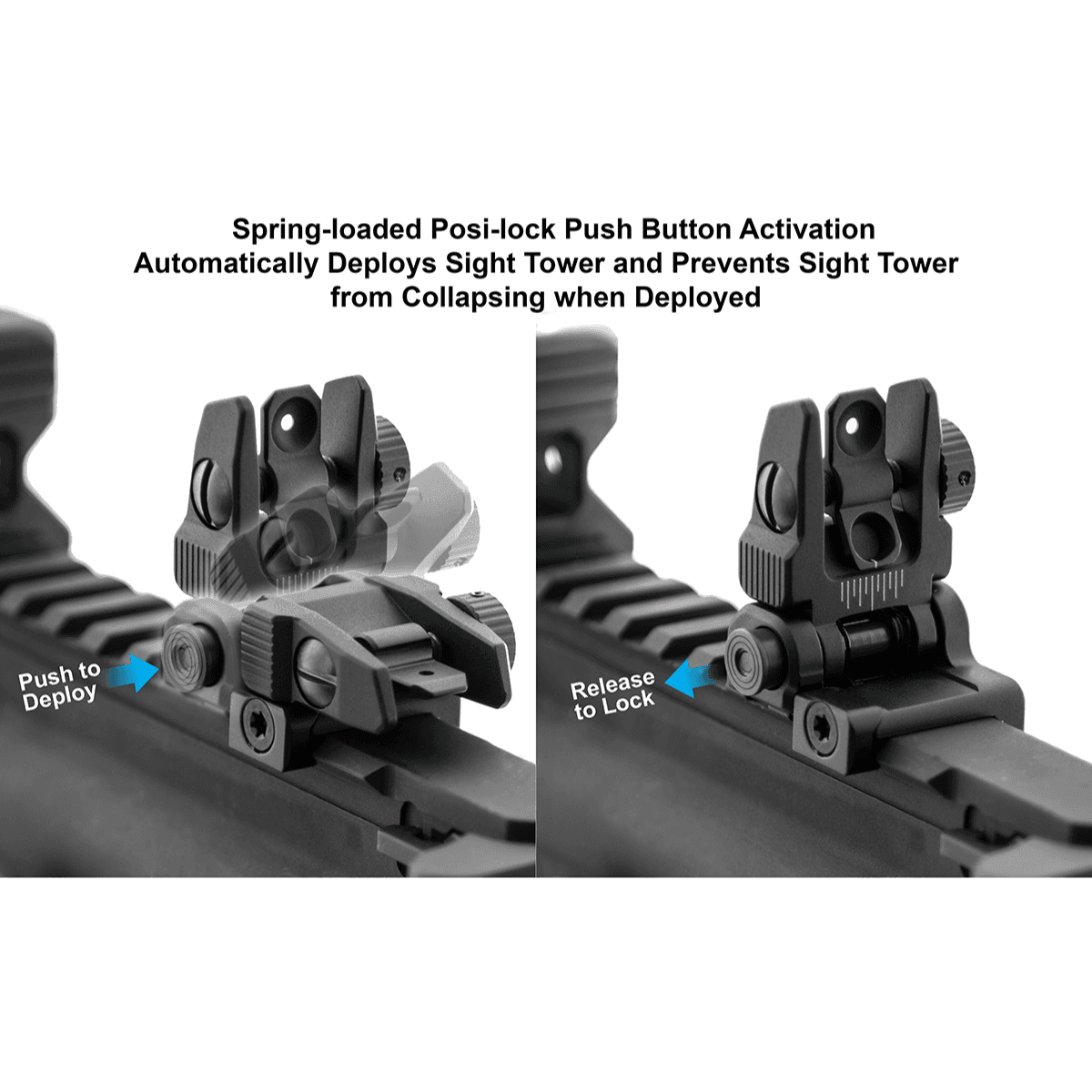 UTG ACCU-SYNC Rear Sight, Black Aluminum/Steel Picatinny/Weaver Spring Loaded Flip-up Tool-free Dual Aperture - MNT957 UTG ACCU-SYNC Rear Sight, Black Aluminum/Steel Picatinny/Weaver Spring Loaded Flip-up Tool-free Dual Aperture - MNT957