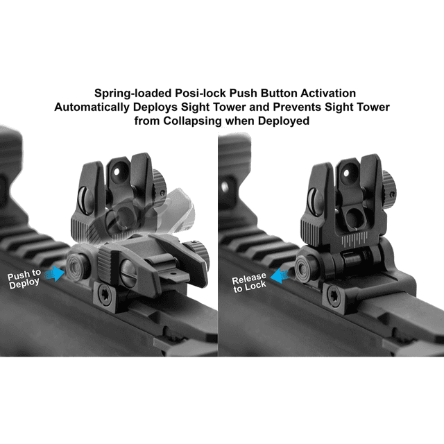 UTG ACCU-SYNC Rear Sight, Black Aluminum/Steel Picatinny/Weaver Spring Loaded Flip-up Tool-free Dual Aperture - MNT957 UTG ACCU-SYNC Rear Sight, Black Aluminum/Steel Picatinny/Weaver Spring Loaded Flip-up Tool-free Dual Aperture - MNT957