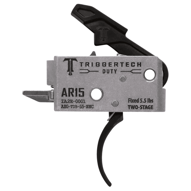 TriggerTech Duty Mil-Spec Trigger, Black Stainless Steel Two-Stage Curved 5.5 lbs Draw Weight Fits AR-15 - AH0TDB55NNC TriggerTech Duty Mil-Spec Trigger, Black Stainless Steel Two-Stage Curved 5.5 lbs Draw Weight Fits AR-15 - AH0TDB55NNC
