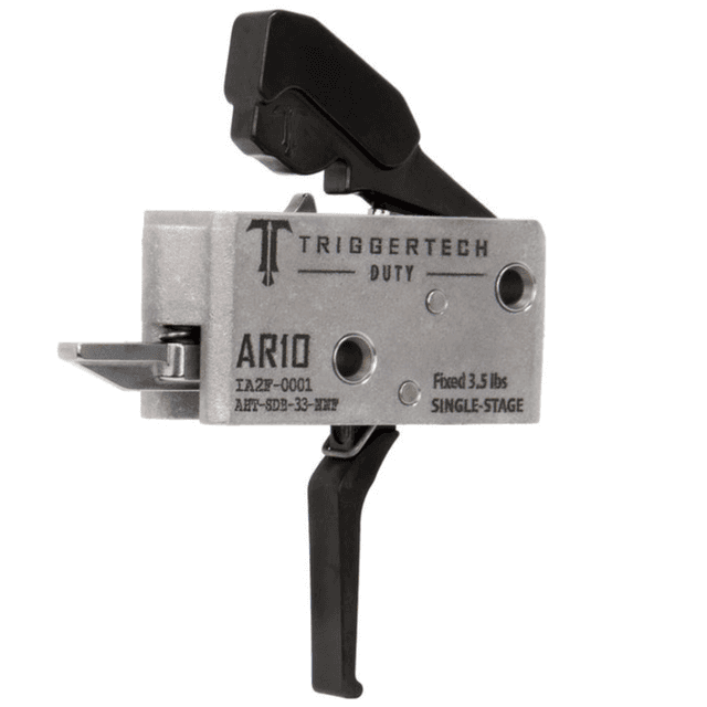 TriggerTech Duty Curved Trigger, Black Stainless Steel Single-Stage 3.50 lbs Draw Weight Fits AR-10 - AHTSDB33NNC TriggerTech Duty Curved Trigger, Black Stainless Steel Single-Stage 3.50 lbs Draw Weight Fits AR-10 - AHTSDB33NNC