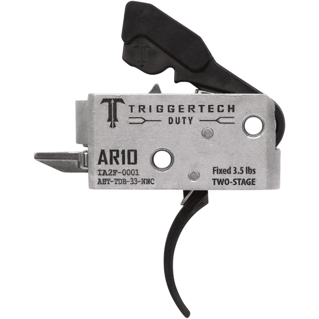 TriggerTech Duty Curved Trigger, Stainless Steel Two-Stage 3.50 lbs Draw Weight Fits AR-10 - AHTTDB33NNC TriggerTech Duty Curved Trigger, Stainless Steel Two-Stage 3.50 lbs Draw Weight Fits AR-10 - AHTTDB33NNC