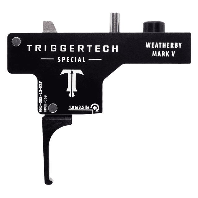 TriggerTech Special Trigger, Aluminum w / Stainless Steel Components Single-Stage Flat Trigger with 1-3.50 lbs Draw Weight & Black PVD Finish for Weatherby Mark V - WM5SBB13NBF TriggerTech Special Trigger, Aluminum w / Stainless Steel Components Single-Stage Flat Trigger with 1-3.50 lbs Draw Weight & Black PVD Finish for Weatherby Mark V - WM5SBB13NBF