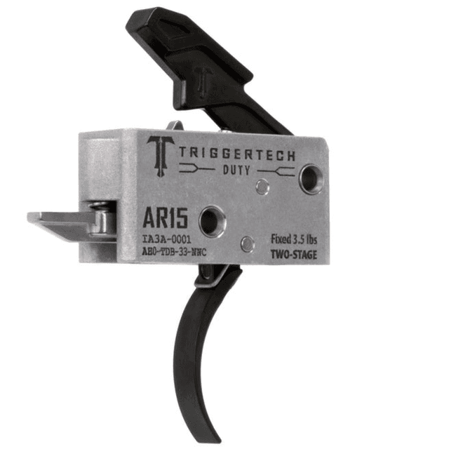 TriggerTech Duty Flat Trigger, Stainless Steel Two-Stage 3.50 lbs Draw Weight Fits AR-15 - AH0TDB33NNF TriggerTech Duty Flat Trigger, Stainless Steel Two-Stage 3.50 lbs Draw Weight Fits AR-15 - AH0TDB33NNF