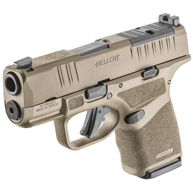 Springfield Armory Hellcat OSP Gear Up 25 Package, 3" Black Melonite Steel Barrel Flat Dark Earth Cerakote Optic Ready/Serrated Steel Slide & Polymer Frame w/Picatinny Rail Crimson Trace CTS-1500 Red Dot 5 Mags 13+1rd 9mm Luger - HC9319FOSPGU25 Springfield Armory Hellcat OSP Gear Up 25 Package, 3" Black Melonite Steel Barrel Flat Dark Earth Cerakote Optic Ready/Serrated Steel Slide & Polymer Frame w/Picatinny Rail Crimson Trace CTS-1500 Red Dot 5 Mags 13+1rd 9mm Luger - HC9319FOSPGU25