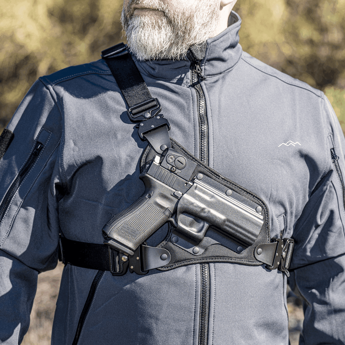 Galco High Ready Chest Holster, Fits Chest Up To 58" Black Kydex/Nylon Fits Ruger .357 Blackhawk 5.50" Right Hand - HR166B Galco High Ready Chest Holster, Fits Chest Up To 58" Black Kydex/Nylon Fits Ruger .357 Blackhawk 5.50" Right Hand - HR166B