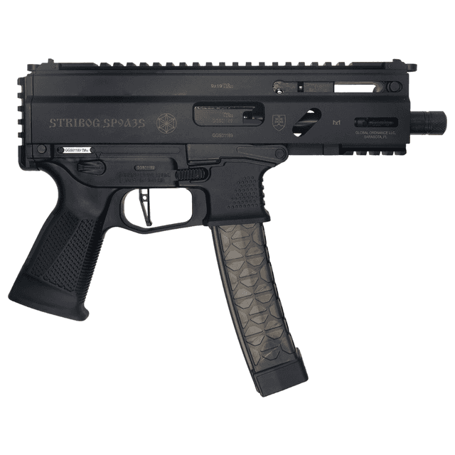 Grand Power Stribog SP9A3S Pistol, 5.50" Black Threaded Barrel M-LOK Handguard Black Aluminum Picatinny Rail Receiver Rear Picatinny Rail Black Polymer Grip Thread Protector 30+1rd 9mm Luger - 8588005808590 Grand Power Stribog SP9A3S Pistol, 5.50" Black Threaded Barrel M-LOK Handguard Black Aluminum Picatinny Rail Receiver Rear Picatinny Rail Black Polymer Grip Thread Protector 30+1rd 9mm Luger - 8588005808590