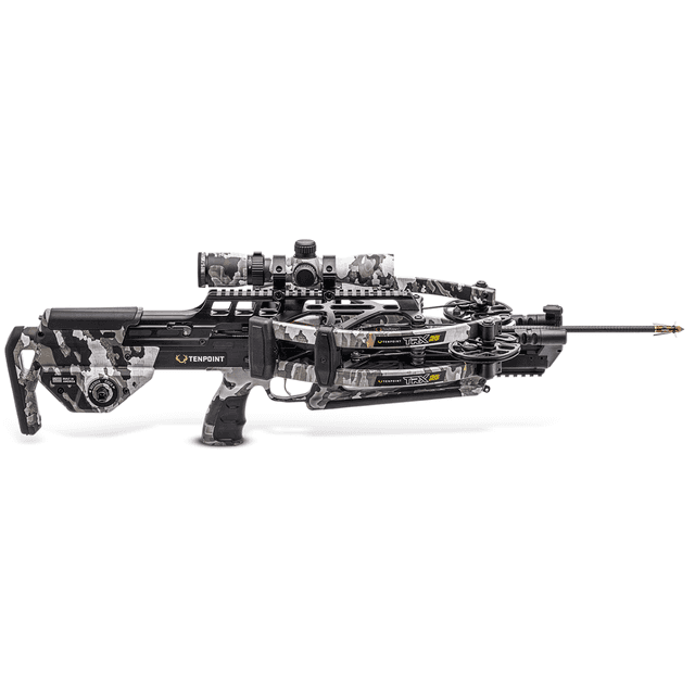 TenPoint TRX 26 Crossbow, 26.5" Length (w/o foot stirrup) RangeMaster 100 Scope 3 TriggerTech Trigger ACUslide MAXX CenterPunch HPX Carbon Arrows - CB250037849 TenPoint TRX 26 Crossbow, 26.5" Length (w/o foot stirrup) RangeMaster 100 Scope 3 TriggerTech Trigger ACUslide MAXX CenterPunch HPX Carbon Arrows - CB250037849