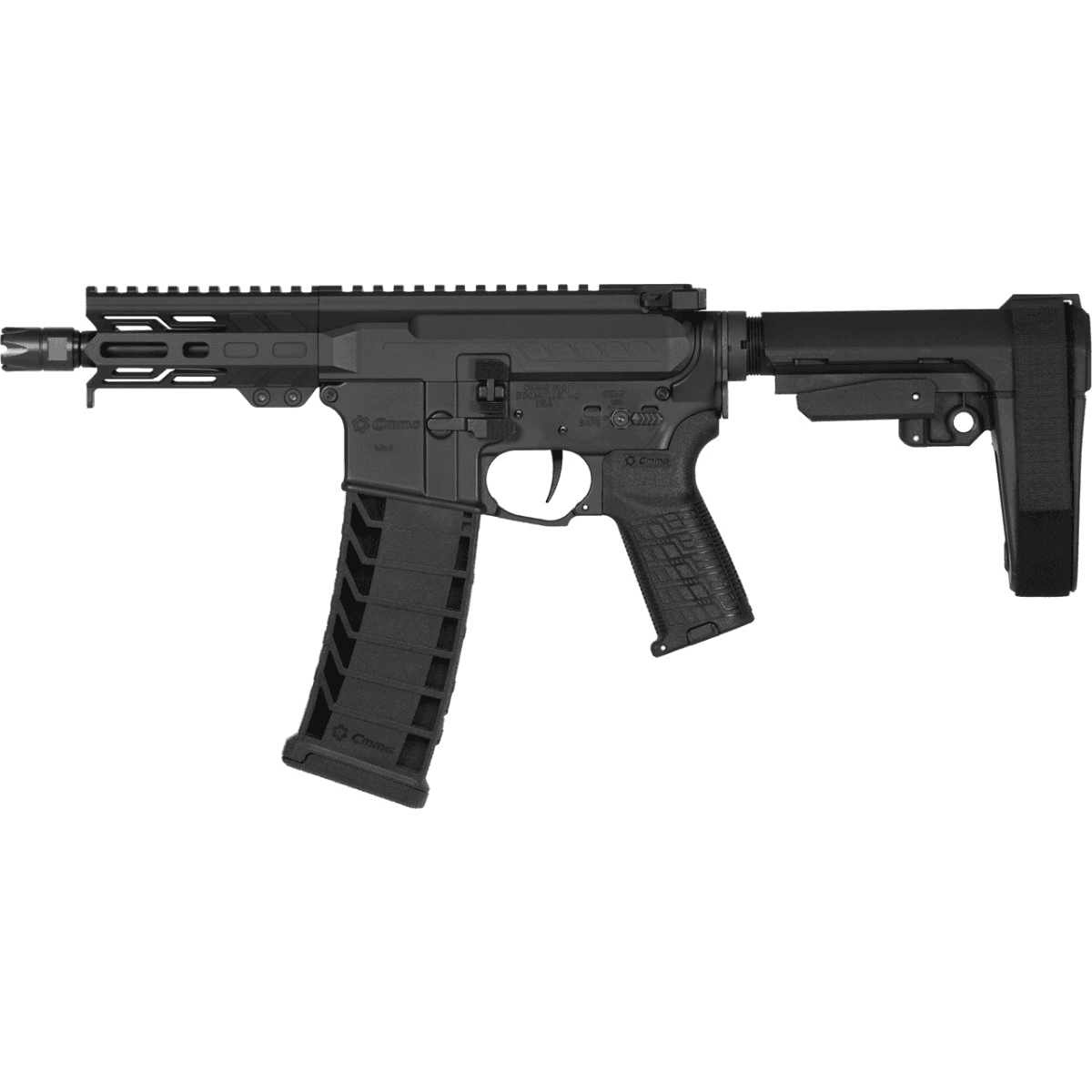 CMMG Banshee MK4 Tactical Pistol, 5" Satin Black Cerakote Medium Taper Threaded Barrel EML 4" M-LOK Handguard Black Armor Cerakote Aluminum Picatinny Rail Receiver Black Polymer 6 Position Stock CMMG Zeroed Grip 30+1rd 9mm Luger - 94AD90F-AB CMMG Banshee MK4 Tactical Pistol, 5" Satin Black Cerakote Medium Taper Threaded Barrel EML 4" M-LOK Handguard Black Armor Cerakote Aluminum Picatinny Rail Receiver Black Polymer 6 Position Stock CMMG Zeroed Grip 30+1rd 9mm Luger - 94AD90F-AB