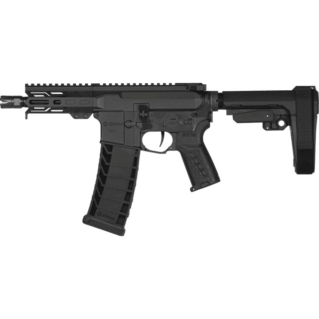 CMMG Banshee MK4 Tactical Pistol, 5" Satin Black Cerakote Medium Taper Threaded Barrel EML 4" M-LOK Handguard Black Armor Cerakote Aluminum Picatinny Rail Receiver Black Polymer 6 Position Stock CMMG Zeroed Grip 30+1rd 9mm Luger - 94AD90F-AB CMMG Banshee MK4 Tactical Pistol, 5" Satin Black Cerakote Medium Taper Threaded Barrel EML 4" M-LOK Handguard Black Armor Cerakote Aluminum Picatinny Rail Receiver Black Polymer 6 Position Stock CMMG Zeroed Grip 30+1rd 9mm Luger - 94AD90F-AB