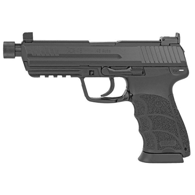 HK HK45 V7 LEM Pistol, 4.46" Black Threaded Barrel Black Cerakote Serrated Steel Slide Black Polymer Frame w/Picatinny Rail Ambidextrous DAO 10+1rd .45 ACP - 81001118 HK HK45 V7 LEM Pistol, 4.46" Black Threaded Barrel Black Cerakote Serrated Steel Slide Black Polymer Frame w/Picatinny Rail Ambidextrous DAO 10+1rd .45 ACP - 81001118