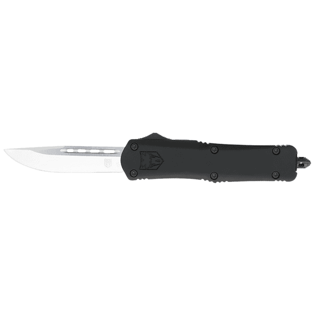 CobraTec Knives FS-3 Knife, Medium 3" OTF Drop Point Plain D2 Steel Blade 4.50" Black Aluminum Alloy Handle - MBFS3DNS CobraTec Knives FS-3 Knife, Medium 3" OTF Drop Point Plain D2 Steel Blade 4.50" Black Aluminum Alloy Handle - MBFS3DNS