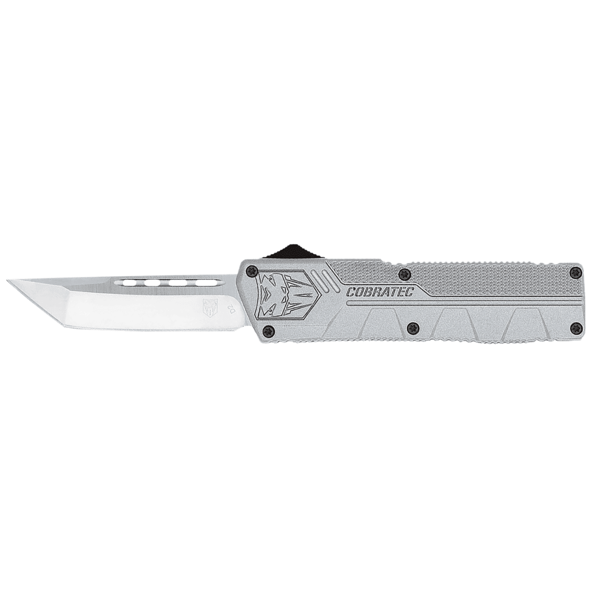 CobraTec Knives Lightweight Knife, 3.25" OTF Tanto Plain D2 Steel Blade 4.25" Gray Aluminum Alloy Handle - GYCTLWTNS CobraTec Knives Lightweight Knife, 3.25" OTF Tanto Plain D2 Steel Blade 4.25" Gray Aluminum Alloy Handle - GYCTLWTNS