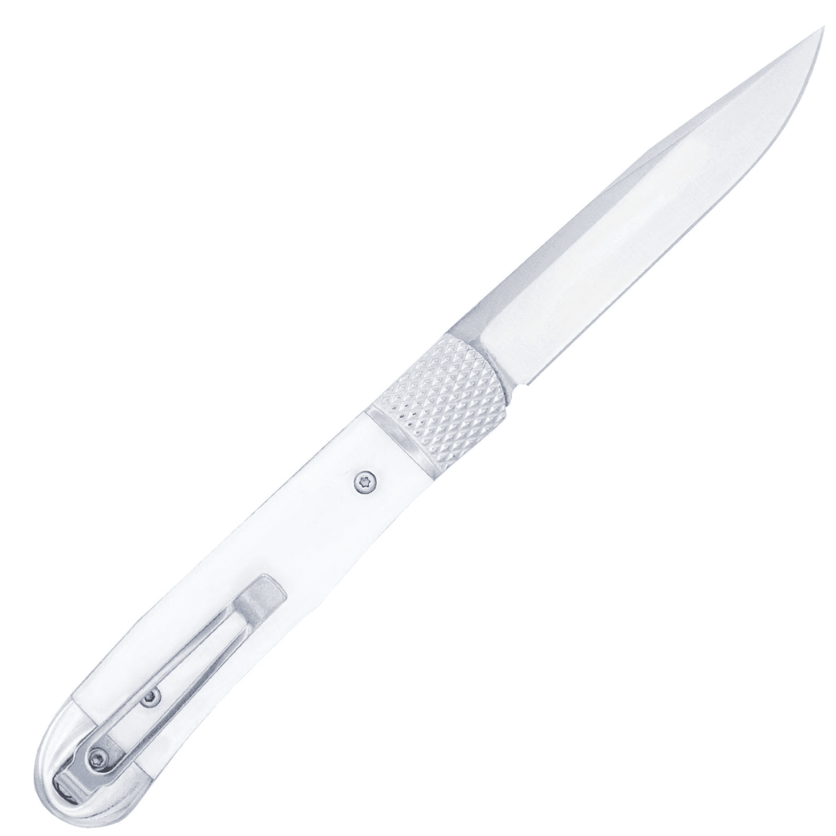 CobraTec Knives Trapper Knife, Small 3.13" Folding Plain 154CM SS Blade 4.25" White Abalone Scales Handle - CTTHRWTABA154CM CobraTec Knives Trapper Knife, Small 3.13" Folding Plain 154CM SS Blade 4.25" White Abalone Scales Handle - CTTHRWTABA154CM