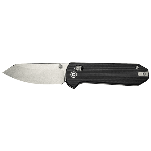 Civivi Knives Yonder Knife, 2.88" Folding Spey Point Plain Stonewashed 14C28N Steel Blade Black Textured G10 Handle - C23073-1 Civivi Knives Yonder Knife, 2.88" Folding Spey Point Plain Stonewashed 14C28N Steel Blade Black Textured G10 Handle - C23073-1