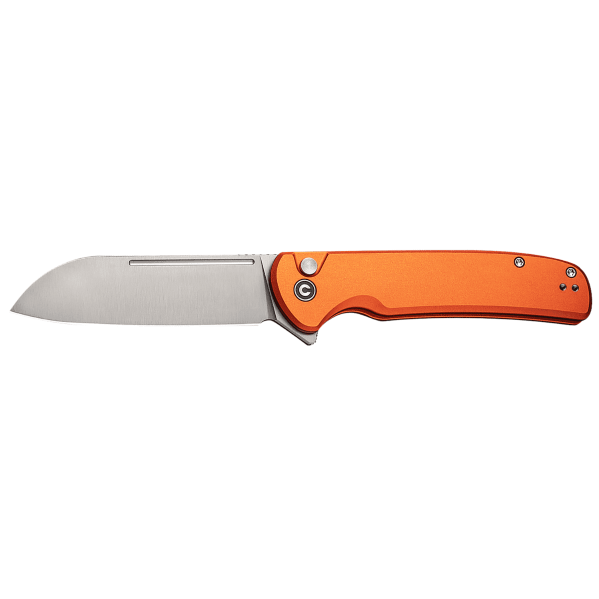 Civivi Knives Chevalier II EDC Knife, 3.47" Folding Sheepsfoot Plain Satin 14C28N Steel Blade Orange Aluminum Handle - C20022B-2 Civivi Knives Chevalier II EDC Knife, 3.47" Folding Sheepsfoot Plain Satin 14C28N Steel Blade Orange Aluminum Handle - C20022B-2