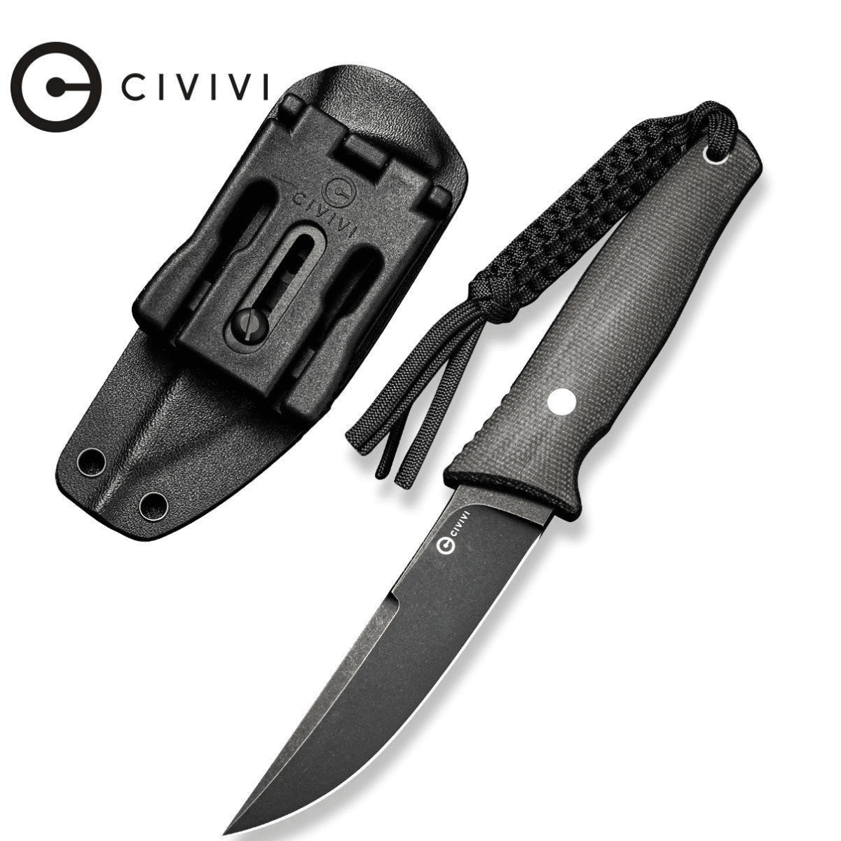 Civivi Knives Tamashii Knife, 4.07" Fixed Straight Back Plain Black Stonewashed D2 Steel Blade 4.73" Black Textured G10 Handle - C19046-3 Civivi Knives Tamashii Knife, 4.07" Fixed Straight Back Plain Black Stonewashed D2 Steel Blade 4.73" Black Textured G10 Handle - C19046-3