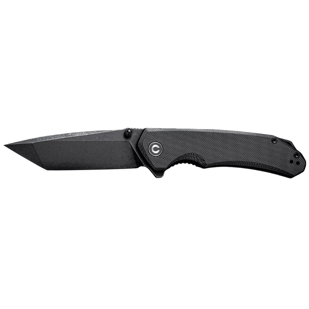 Civivi Knives Brazen Knife, 3.46" Folding Tanto Black Stonewashed D2 Steel Blade Black Textured G10 Handle - C2023C Civivi Knives Brazen Knife, 3.46" Folding Tanto Black Stonewashed D2 Steel Blade Black Textured G10 Handle - C2023C