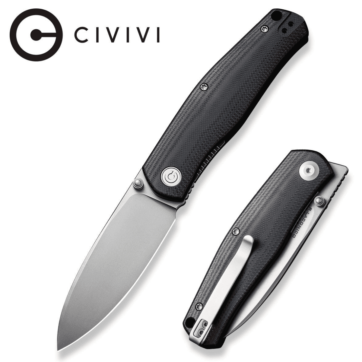 Civivi Knives Sokoke EDC Knife, 3.35" Folding Drop Point Plain Bead Blasted 14C28N Steel Blade Black G10 Handle - C22007-1 Civivi Knives Sokoke EDC Knife, 3.35" Folding Drop Point Plain Bead Blasted 14C28N Steel Blade Black G10 Handle - C22007-1