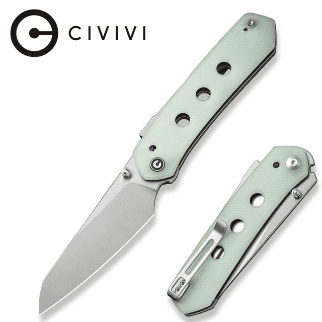 Civivi Knives Vision FG Knife, 3.54" Folding Tanto Plain Satin Nitro-V Steel Blade Natural G10 Handle - C22036-2 Civivi Knives Vision FG Knife, 3.54" Folding Tanto Plain Satin Nitro-V Steel Blade Natural G10 Handle - C22036-2