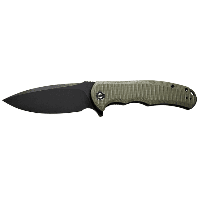 Civivi Knives Praxis Knife, 3.75" Folding Plain Black Stonewashed 9Cr18MoV SS Blade OD Green Textured G10 Handle - C803F Civivi Knives Praxis Knife, 3.75" Folding Plain Black Stonewashed 9Cr18MoV SS Blade OD Green Textured G10 Handle - C803F