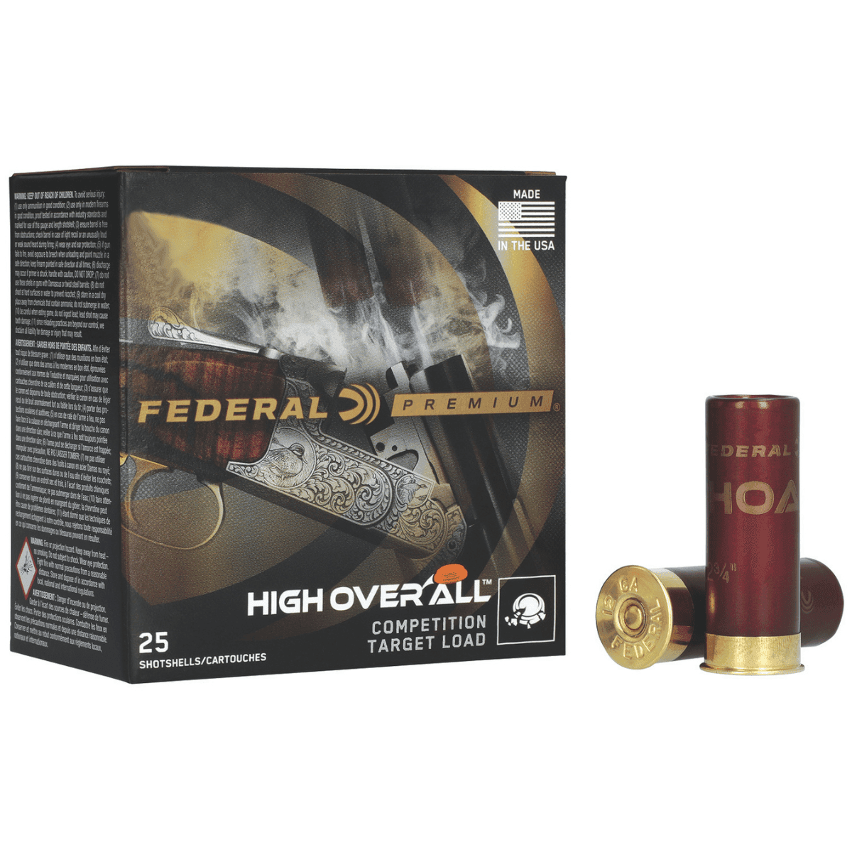 Federal Premium High Over All Shotshells, 2.75" 7/8oz 8Shot 25 Per Box/10 Case 20 Gauge - HOA20H8 Federal Premium High Over All Shotshells, 2.75" 7/8oz 8Shot 25 Per Box/10 Case 20 Gauge - HOA20H8
