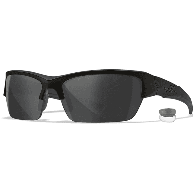 Wiley X Valor Safety Glasses, Polycarbonate Matte Black Frame with Smoke Gray/Clear Lens Medium - CHVAL07 Wiley X Valor Safety Glasses, Polycarbonate Matte Black Frame with Smoke Gray/Clear Lens Medium - CHVAL07