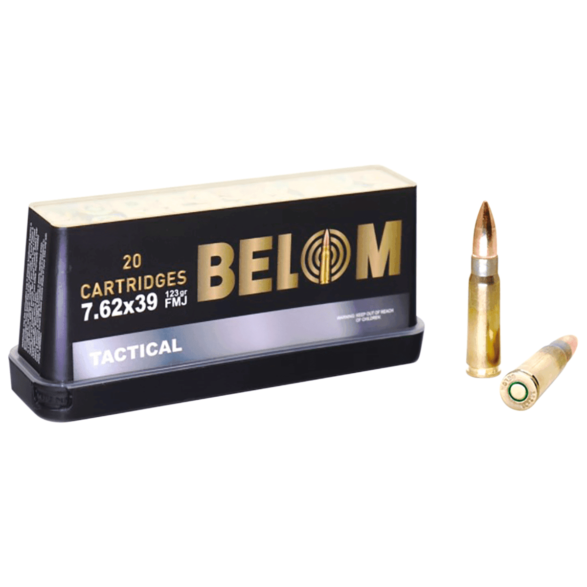 BELOM Ammo Tactical 7.62x39mm 123gr Full Metal Jacket 20 Per Box BELOM Ammo Tactical 7.62x39mm 123gr Full Metal Jacket 20 Per Box
