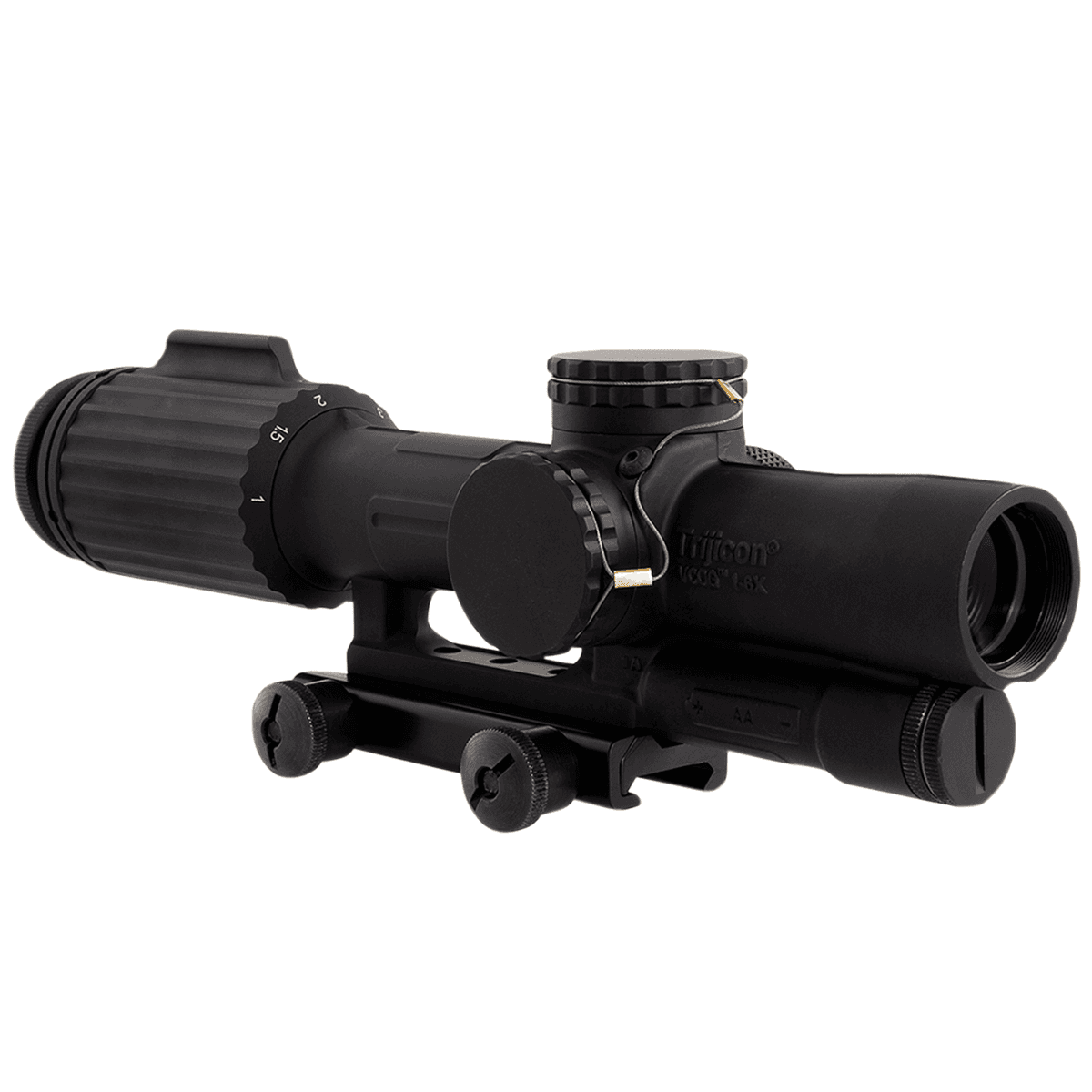 Trijicon VCOG 1-6x24 Riflescope Red Segmented Circle / Crosshair .223 / 55 Grain Ballistic Reticle w/ Thumb Screw Mount Trijicon VCOG 1-6x24 Riflescope Red Segmented Circle / Crosshair .223 / 55 Grain Ballistic Reticle w/ Thumb Screw Mount
