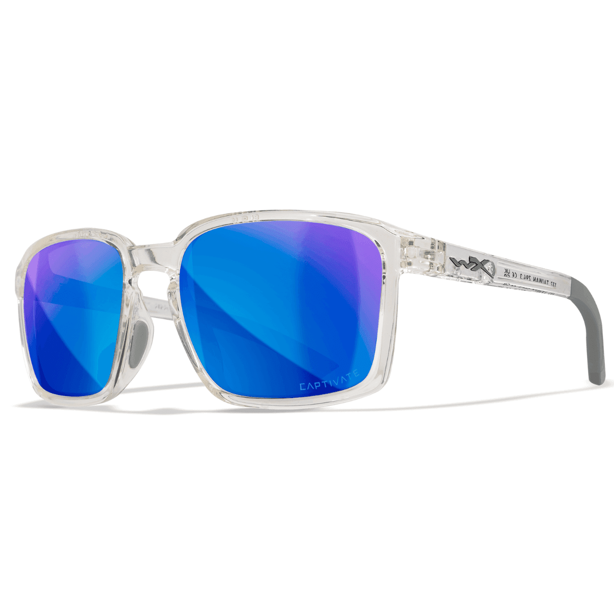 Wiley X Alfa Sunglasses, Blue Mirror Lens Polycarbonate Gloss Clear Crystal Frame Frame Medium/Large - AC6ALF09 Wiley X Alfa Sunglasses, Blue Mirror Lens Polycarbonate Gloss Clear Crystal Frame Frame Medium/Large - AC6ALF09