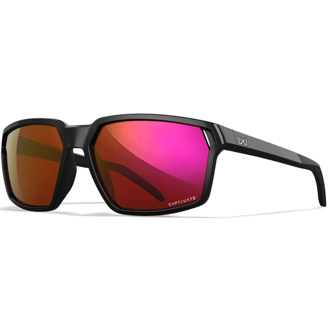 Wiley X Sierra Sunglasses, Red Mirror Lens Polycarbonate Gloss Black Frame Medium/Large - AC6SRA06 Wiley X Sierra Sunglasses, Red Mirror Lens Polycarbonate Gloss Black Frame Medium/Large - AC6SRA06