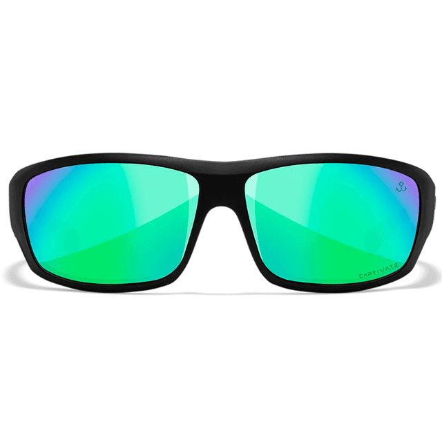 Wiley X Omega Sunglasses, Green Mirror Lens Polycarbonate Matte Black Frame Medium/Large - ACOME22 Wiley X Omega Sunglasses, Green Mirror Lens Polycarbonate Matte Black Frame Medium/Large - ACOME22