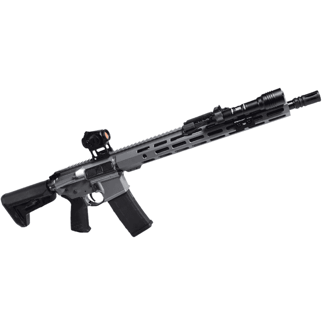 Shark Coast Tactical Bundle Grey Night Rifle, 16" Black Nitride Threaded Barrel Custom Grey Cerakote Picatinny Rail Aluminum Receiver Magpul SL-K Black Polymer Stock StreamLight ProTac Rail Light/Vortex Crossfire Red Dot 30+1 5.56mm - 300-100-1002-04 Shark Coast Tactical Bundle Grey Night Rifle, 16" Black Nitride Threaded Barrel Custom Grey Cerakote Picatinny Rail Aluminum Receiver Magpul SL-K Black Polymer Stock StreamLight ProTac Rail Light/Vortex Crossfire Red Dot 30+1 5.56mm - 300-100-1002-04