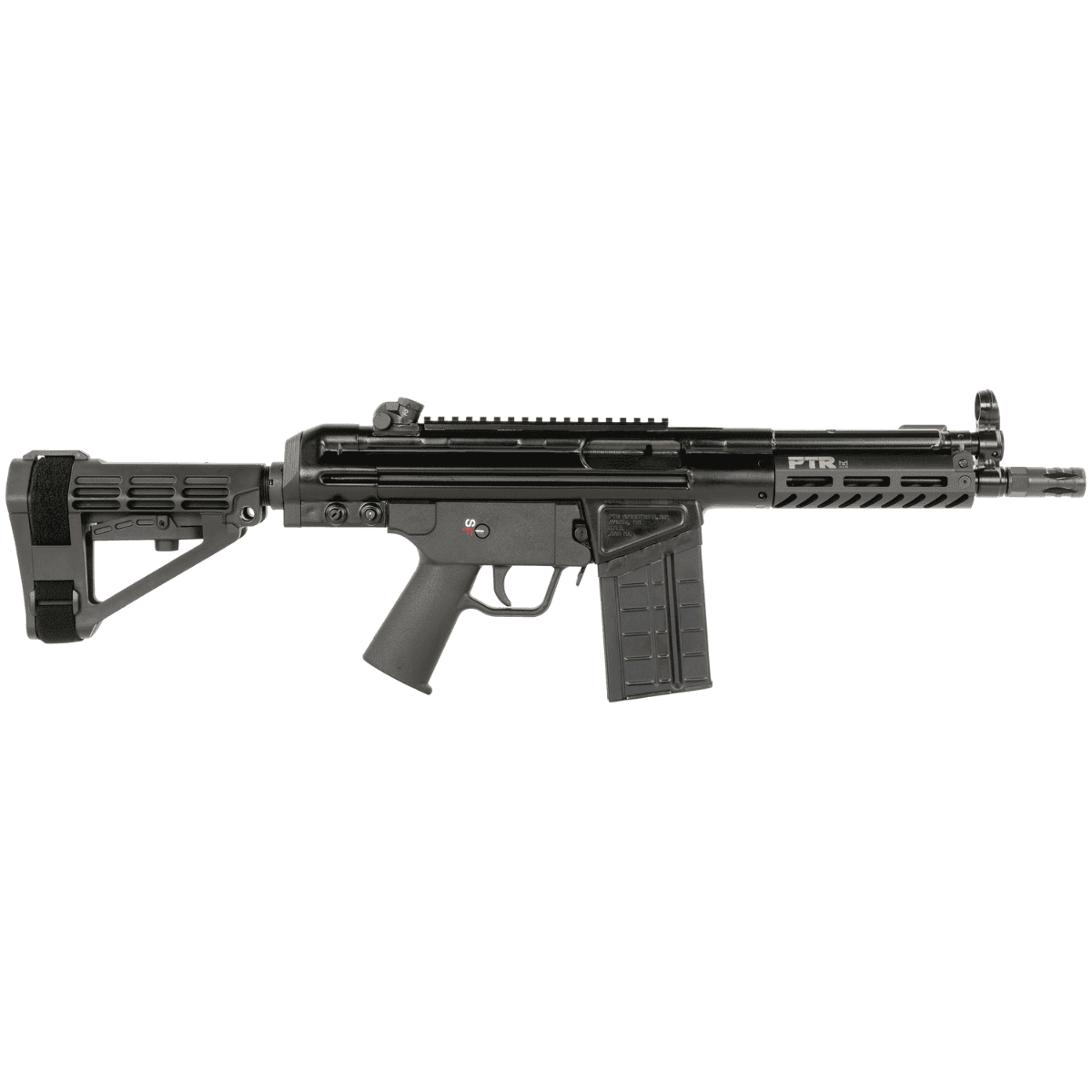 PTR PDWR BR Rifle, 8.50" Black Nitride Heavy Contour Threaded Barrel Black Parkerized Aluminum Picatinny Rail Receiver SB Tactical Brace Black Polymer Grip 20+1rd 308 Win - PDWRBR3080101 PTR PDWR BR Rifle, 8.50" Black Nitride Heavy Contour Threaded Barrel Black Parkerized Aluminum Picatinny Rail Receiver SB Tactical Brace Black Polymer Grip 20+1rd 308 Win - PDWRBR3080101