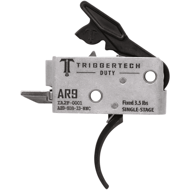 TriggerTech Duty Curved Trigger, Stainless Steel Single-Stage 3.50 lbs Draw Weight Fits AR-9 - AH9SDB33NNC TriggerTech Duty Curved Trigger, Stainless Steel Single-Stage 3.50 lbs Draw Weight Fits AR-9 - AH9SDB33NNC