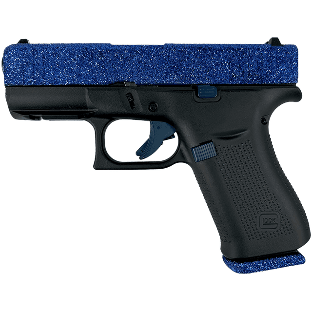 Glock G43X Pistol, 3.41" Black GMB Barrel Navy Blue Glitter Serrated Steel Slide Black Cerakote Polymer Frame w/Beavertail Black Textured Grip Ambidextrous Sub-Compact Frame 10+1rd 9mm Luger - PX435204NNVY Glock G43X Pistol, 3.41" Black GMB Barrel Navy Blue Glitter Serrated Steel Slide Black Cerakote Polymer Frame w/Beavertail Black Textured Grip Ambidextrous Sub-Compact Frame 10+1rd 9mm Luger - PX435204NNVY