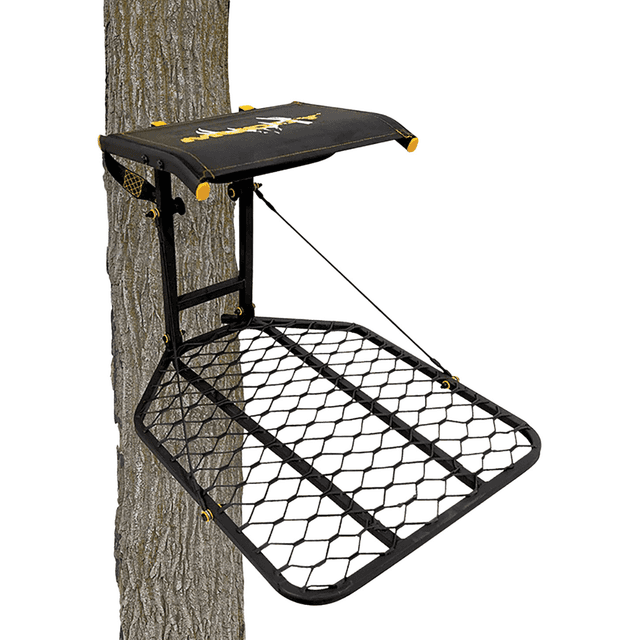 Muddy Boss Hang-On Stand, Black Waterproof Flex-Tek/Steel 24" W x 30" D 300 lbs Capacity - MUDMFP1080 Muddy Boss Hang-On Stand, Black Waterproof Flex-Tek/Steel 24" W x 30" D 300 lbs Capacity - MUDMFP1080